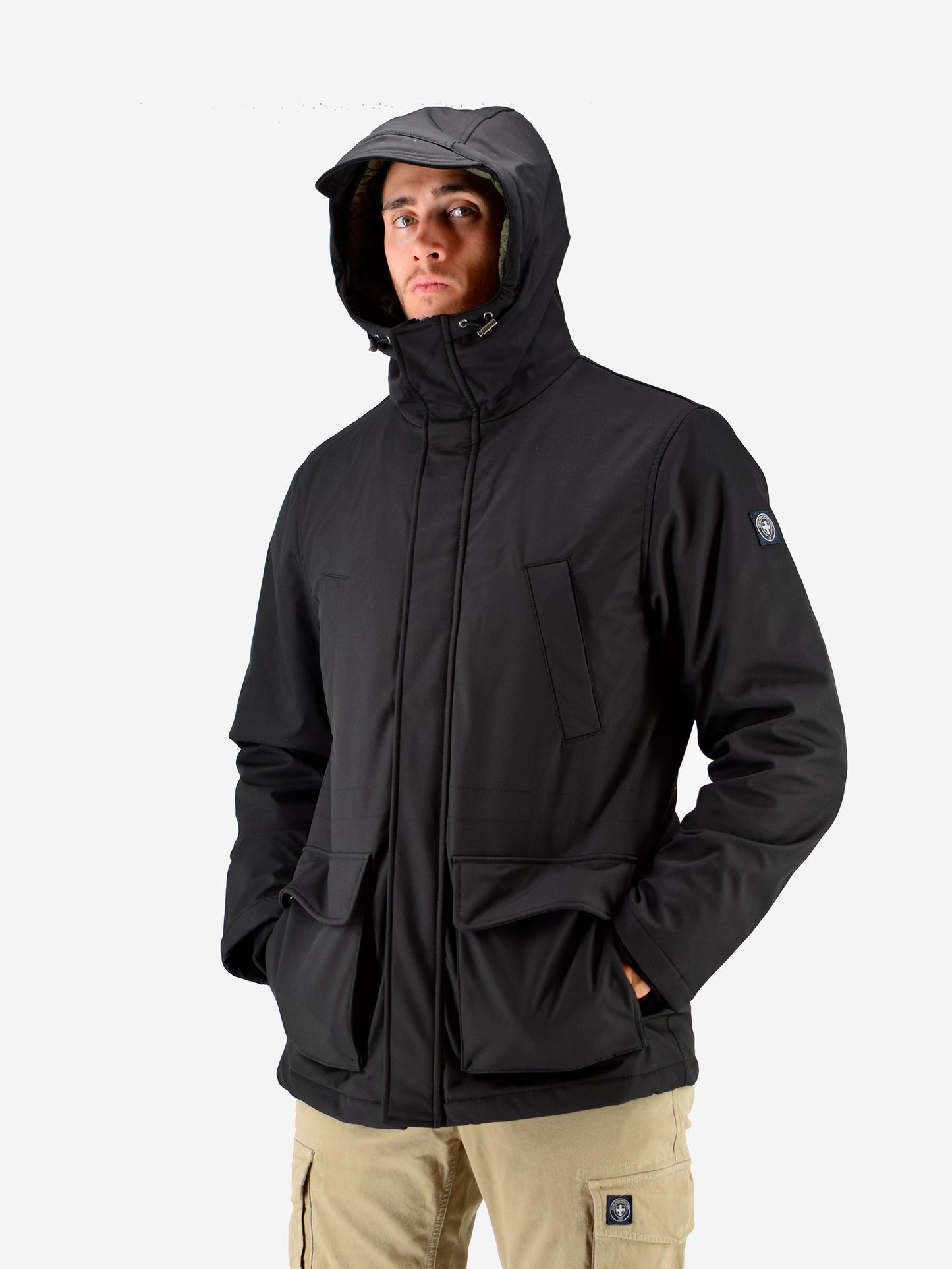 Giubbotto uomo con cappuccio Fortis Nero
