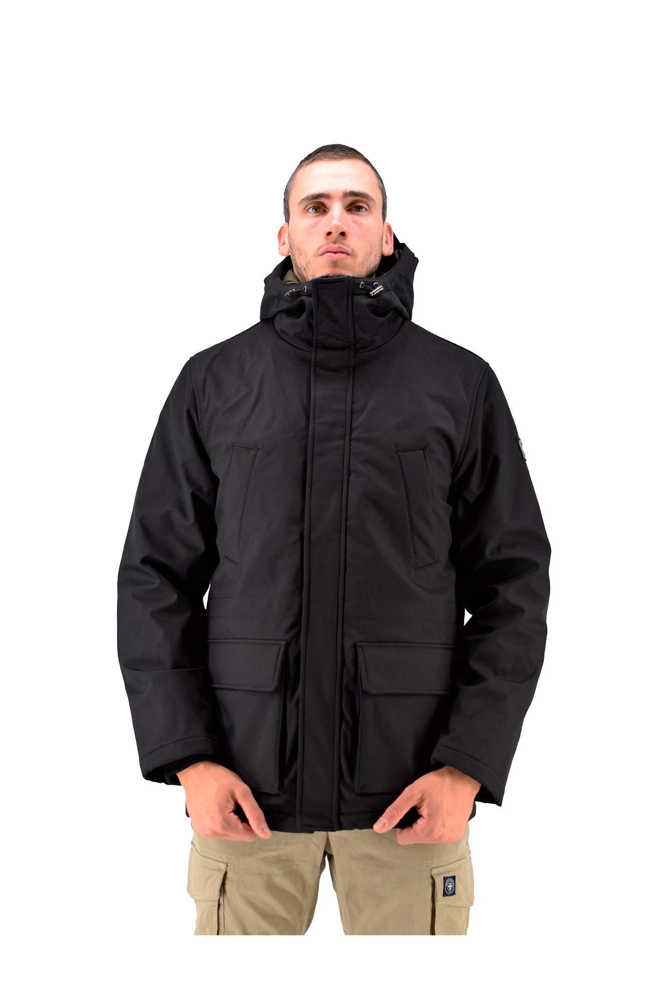 Giubbotto uomo con cappuccio Fortis Nero