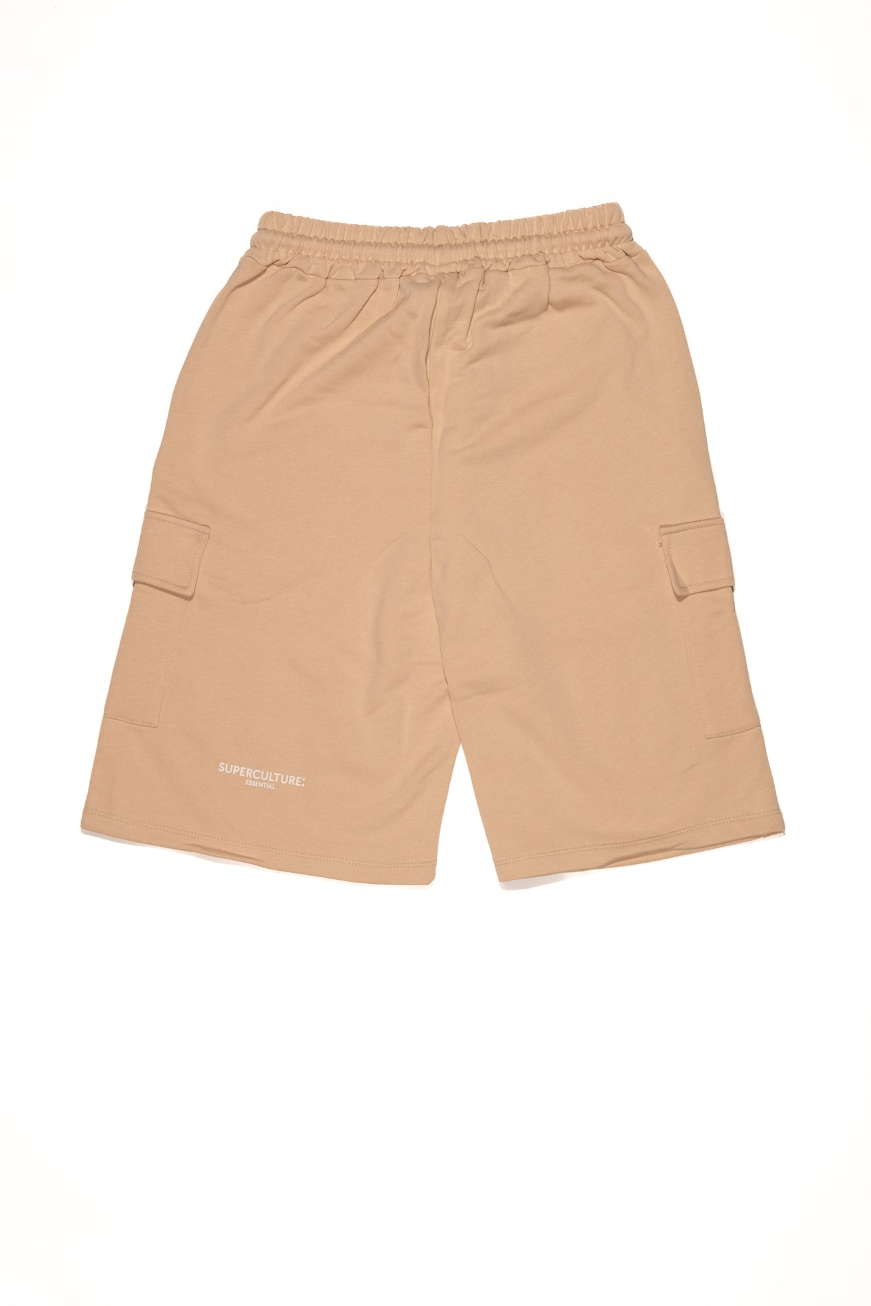 SUPERCULTURE Bermuda Cargo corto in felpa Over Fit Avorio