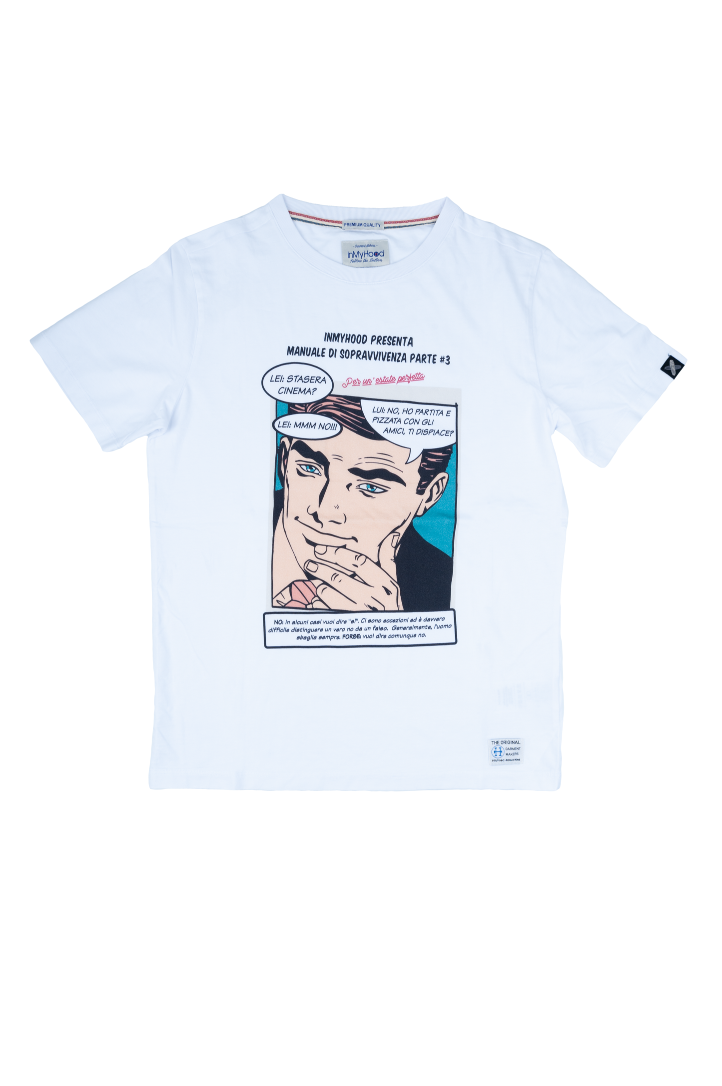 In My Hood - T-Shirt paricollo Bianca con stampa parte 3