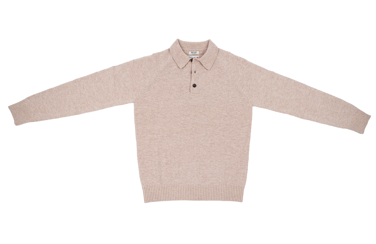 Maglione polo girocollo Beige chiaro Impure