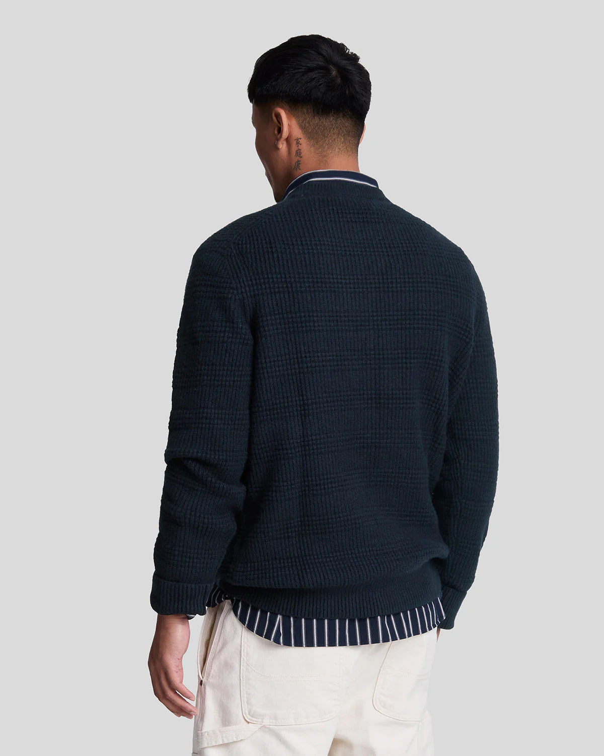Lyle & Scott Maglione lavorato a nido d'ape Blu Scuro