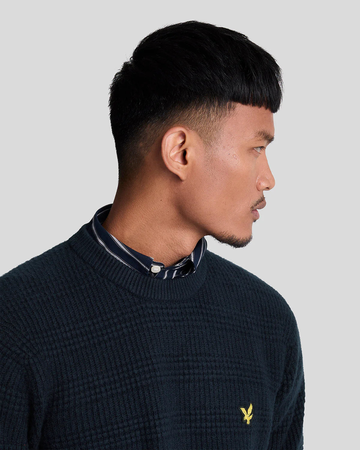 Lyle & Scott Maglione lavorato a nido d'ape Blu Scuro