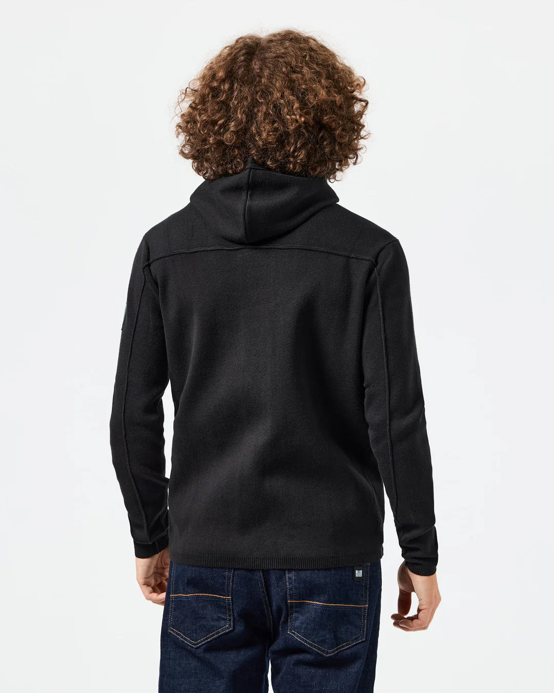Maglione con cappuccio full zip Nera