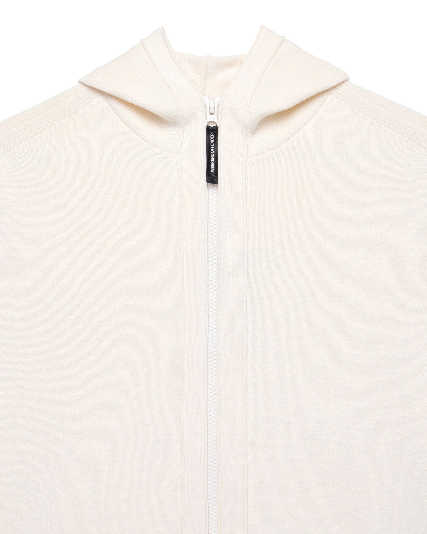 Maglione con cappuccio full zip Avorio