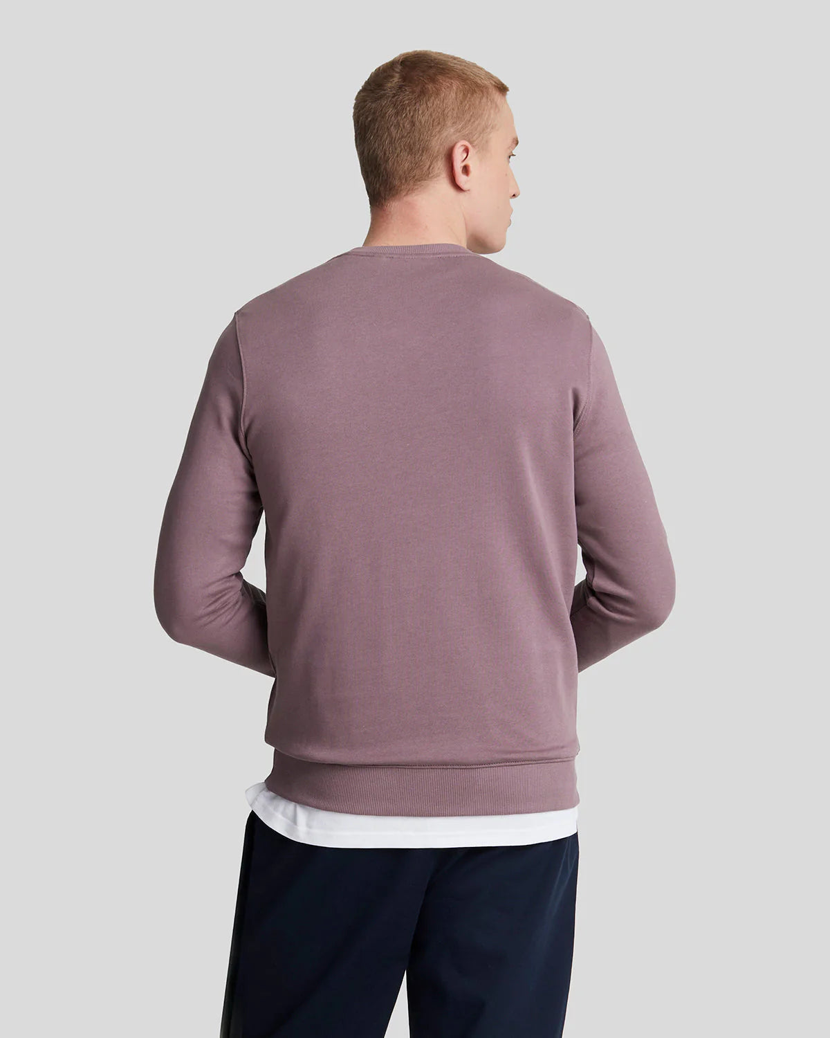 LYLE & SCOTT Felpa girocollo Malva garzata da uomo con logo