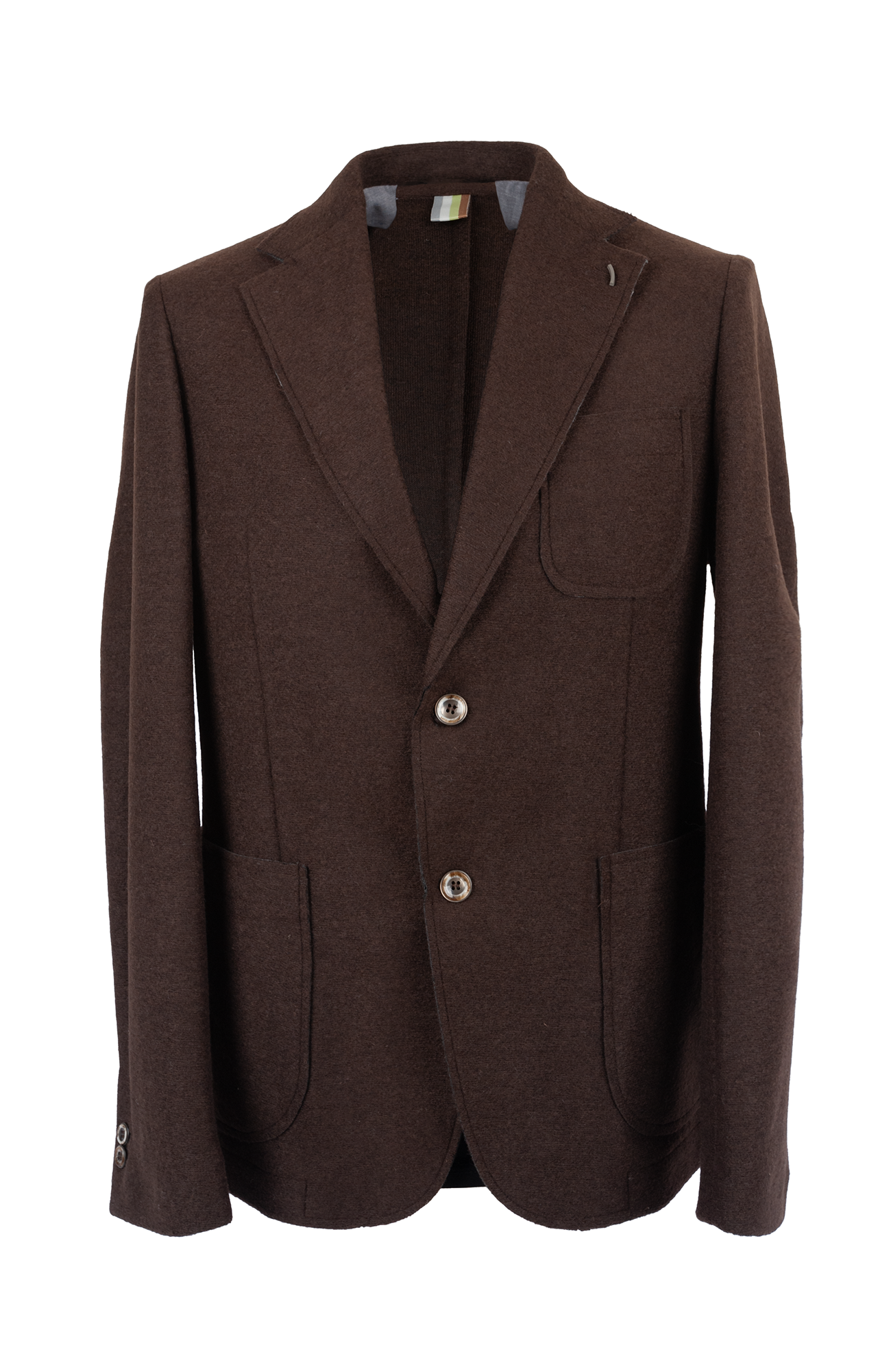Giacca lana cotta 2 bottoni Slim Fit Taglio Vivo Fancy con tasche Moro