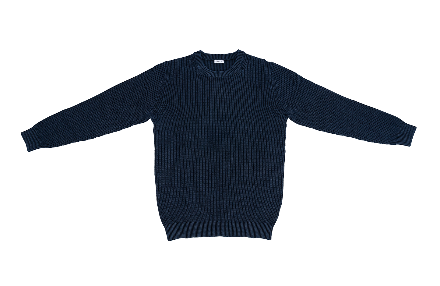 Over/D Maglia paricollo lavorazione a coste BLU