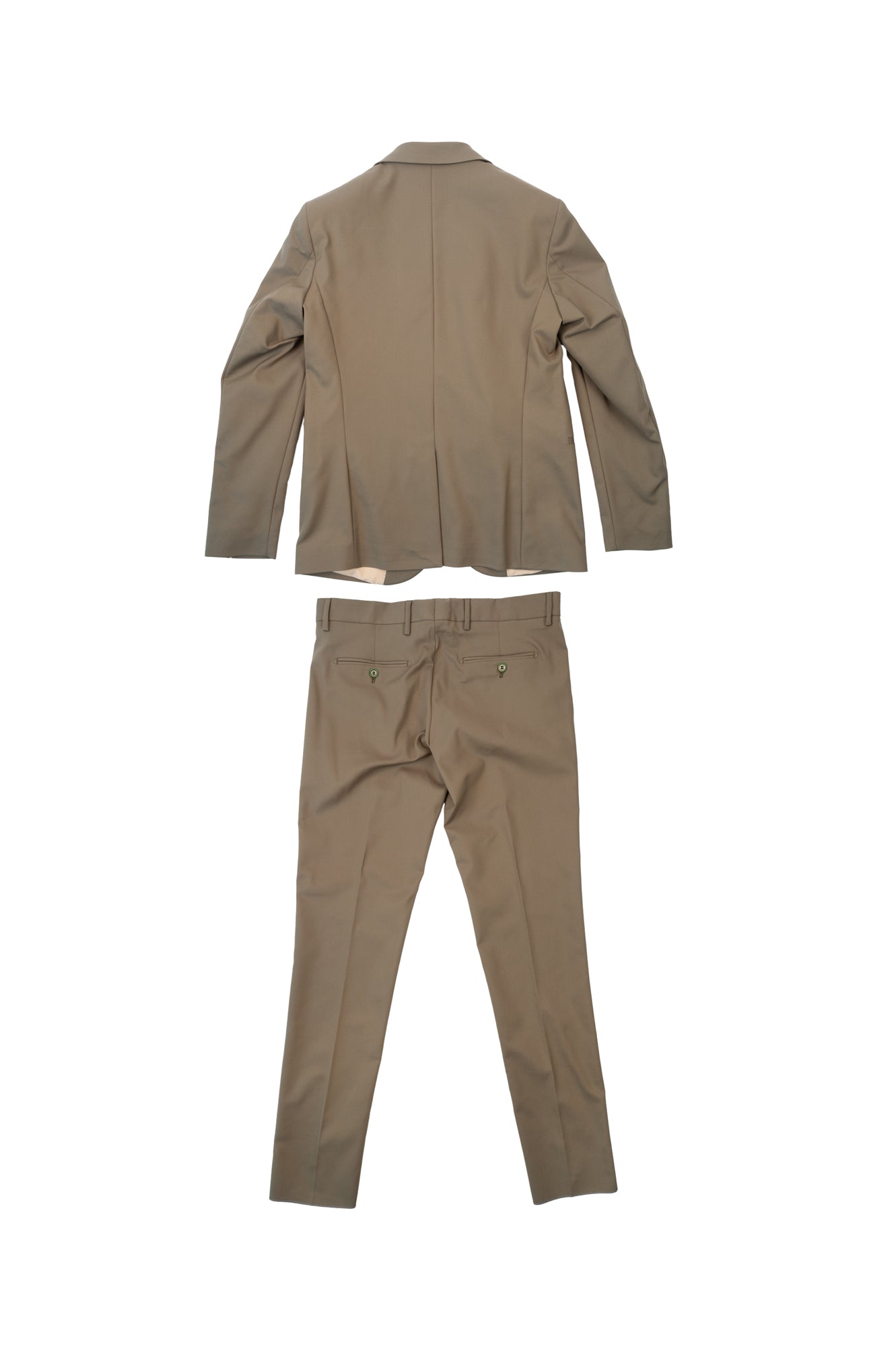 Over/D - Abito da uomo Verde Militare monopetto con giacca due bottoni