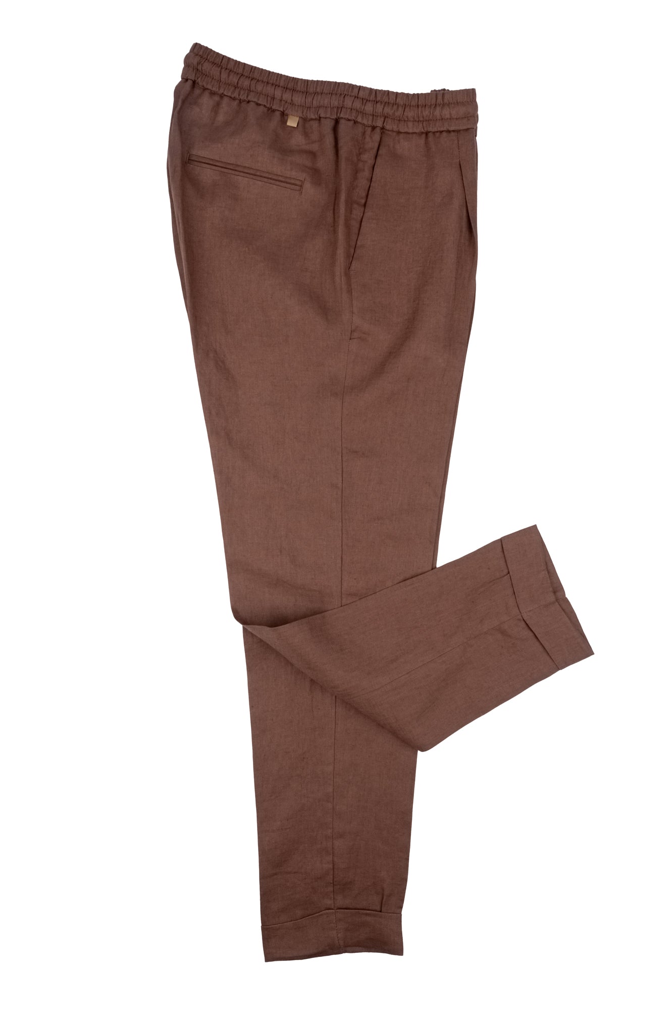 Over/D - Pantaloni da uomo in lino Cacao