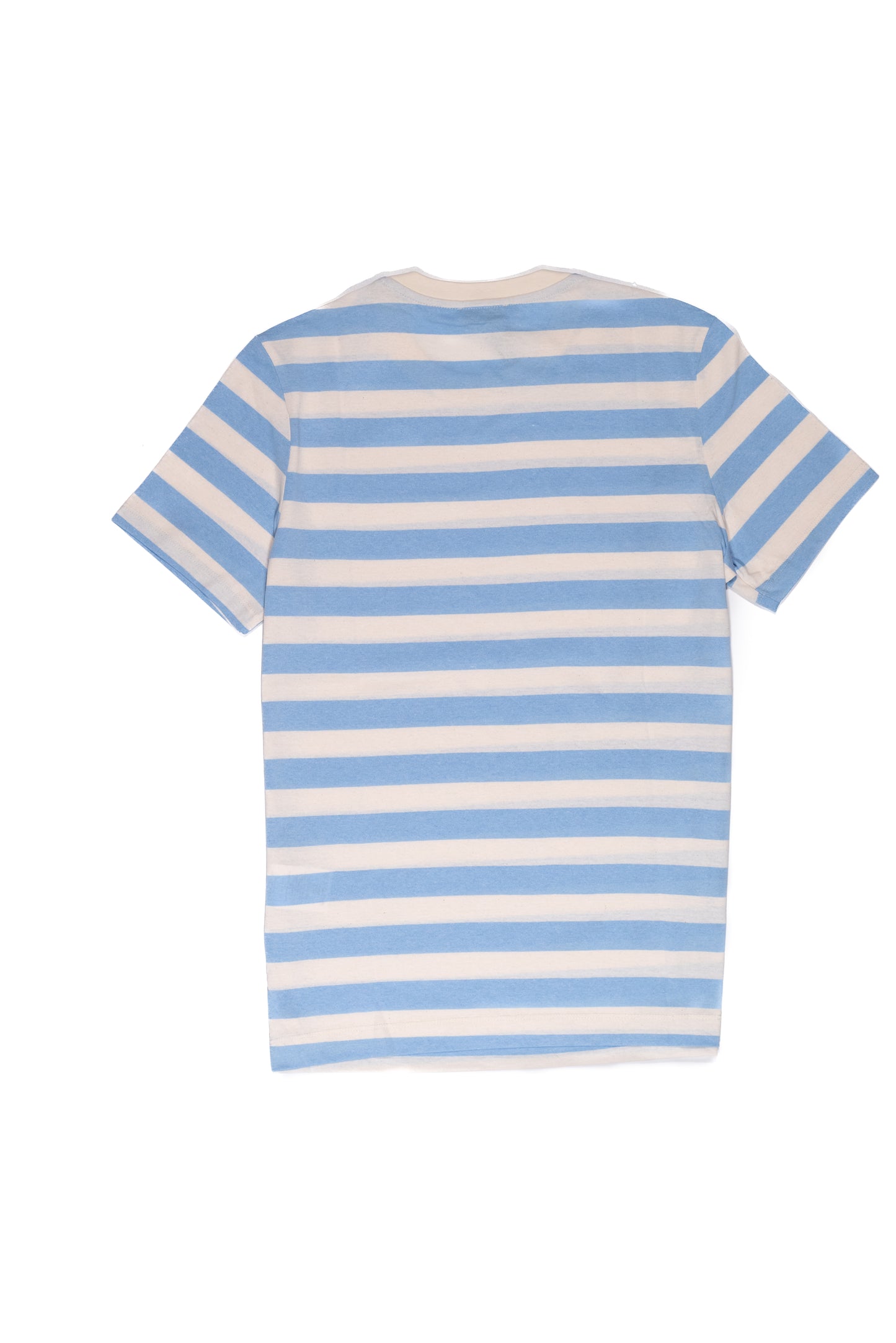 OVER/D T-shirt Uomo Bianca Righe Azzurre