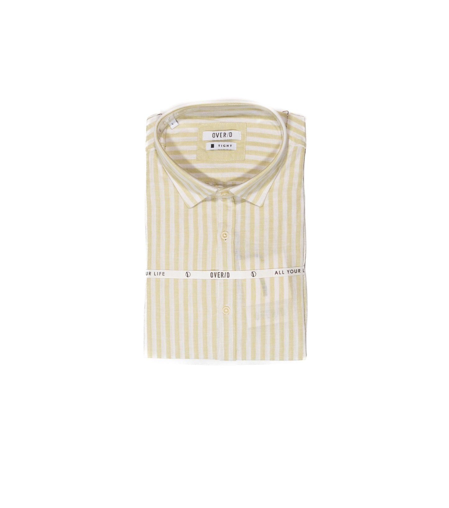 OVER/D Camicia Coreana a Righe Bamboo