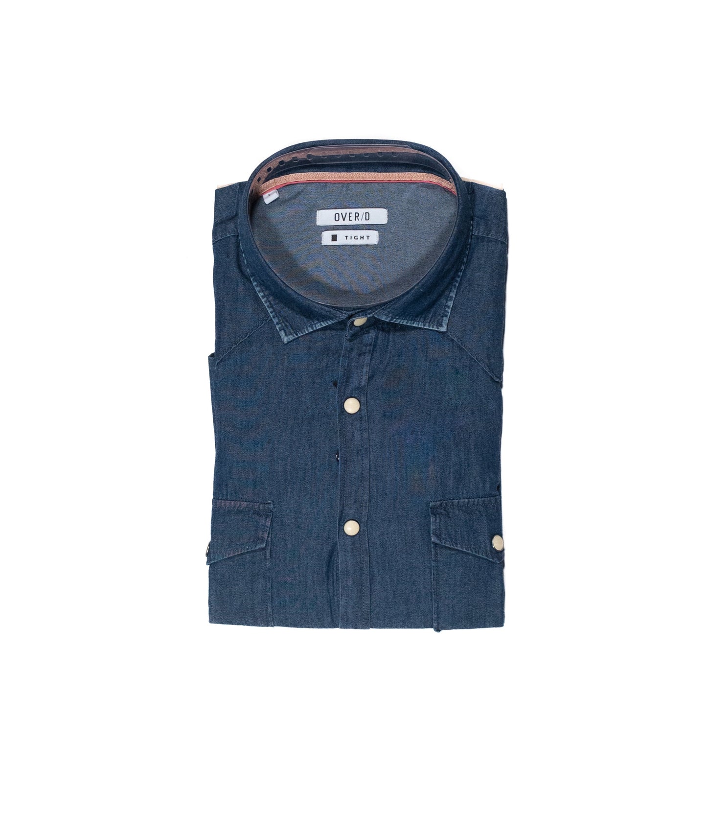 OVER/D Camicia in Denim Blu Indaco Modello Rodeo