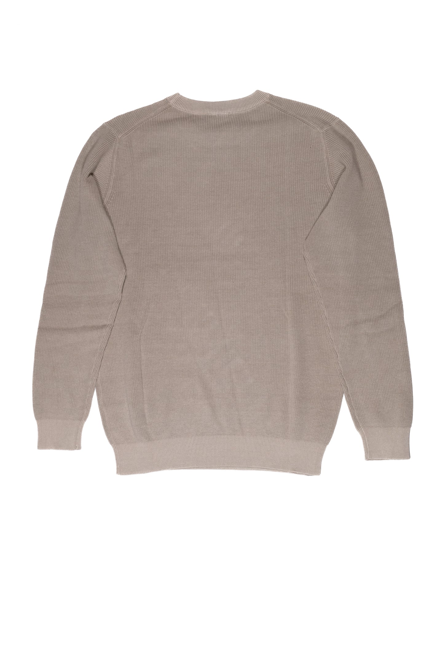 OVER/D Pullover Uomo Girocollo a Coste Greige