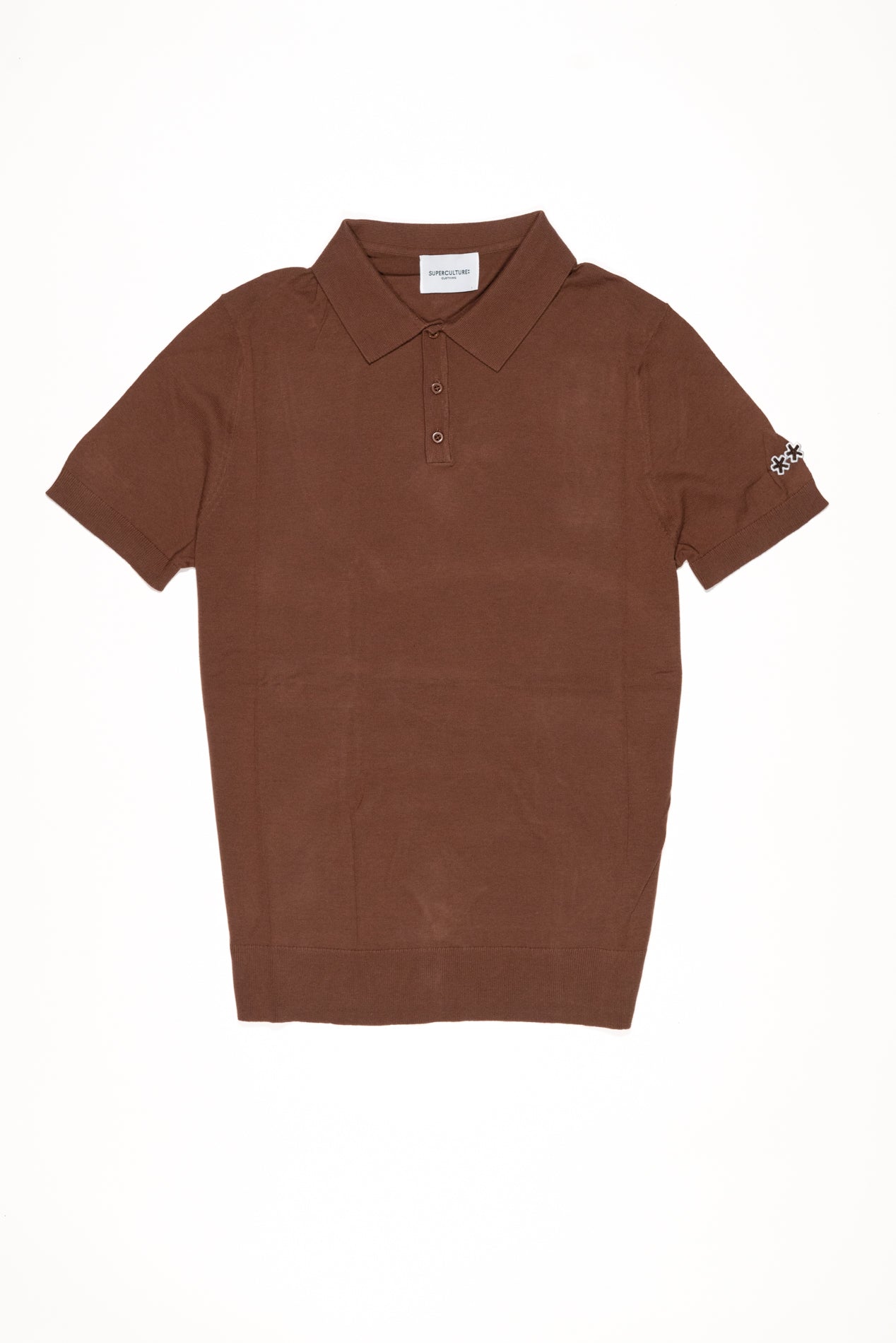 SUPERCULTURE Polo in filo cotone regular fit Cioccolato