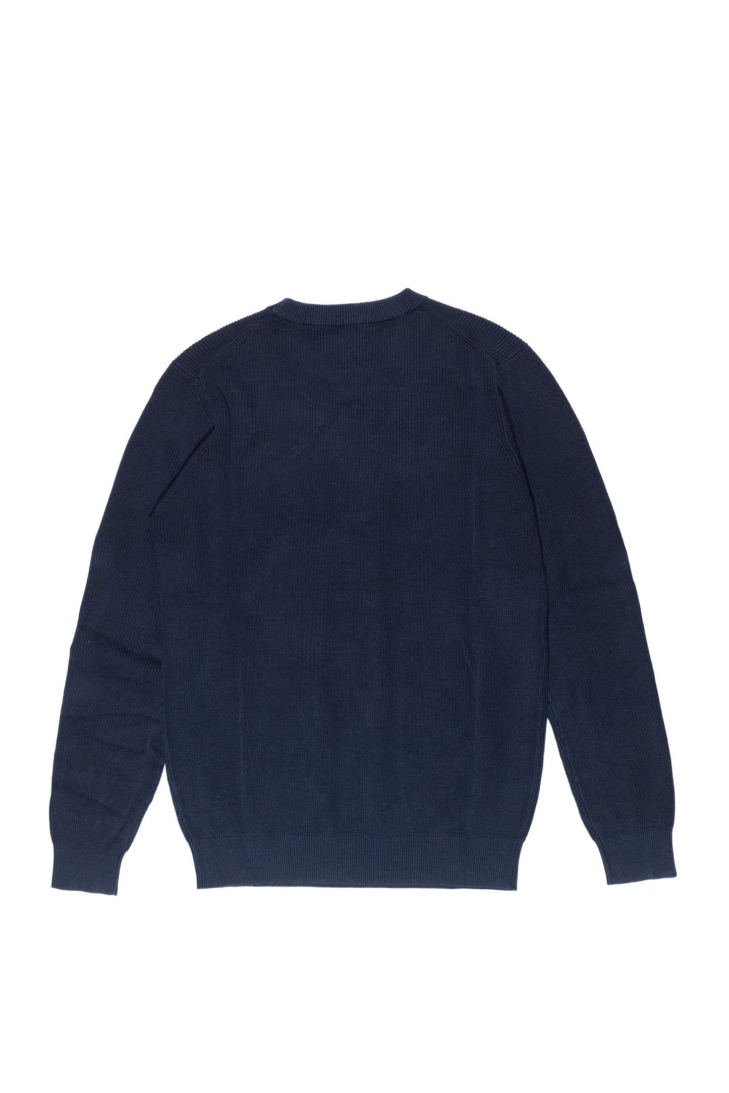 OVER/D Pullover Uomo Girocollo a Coste Blu