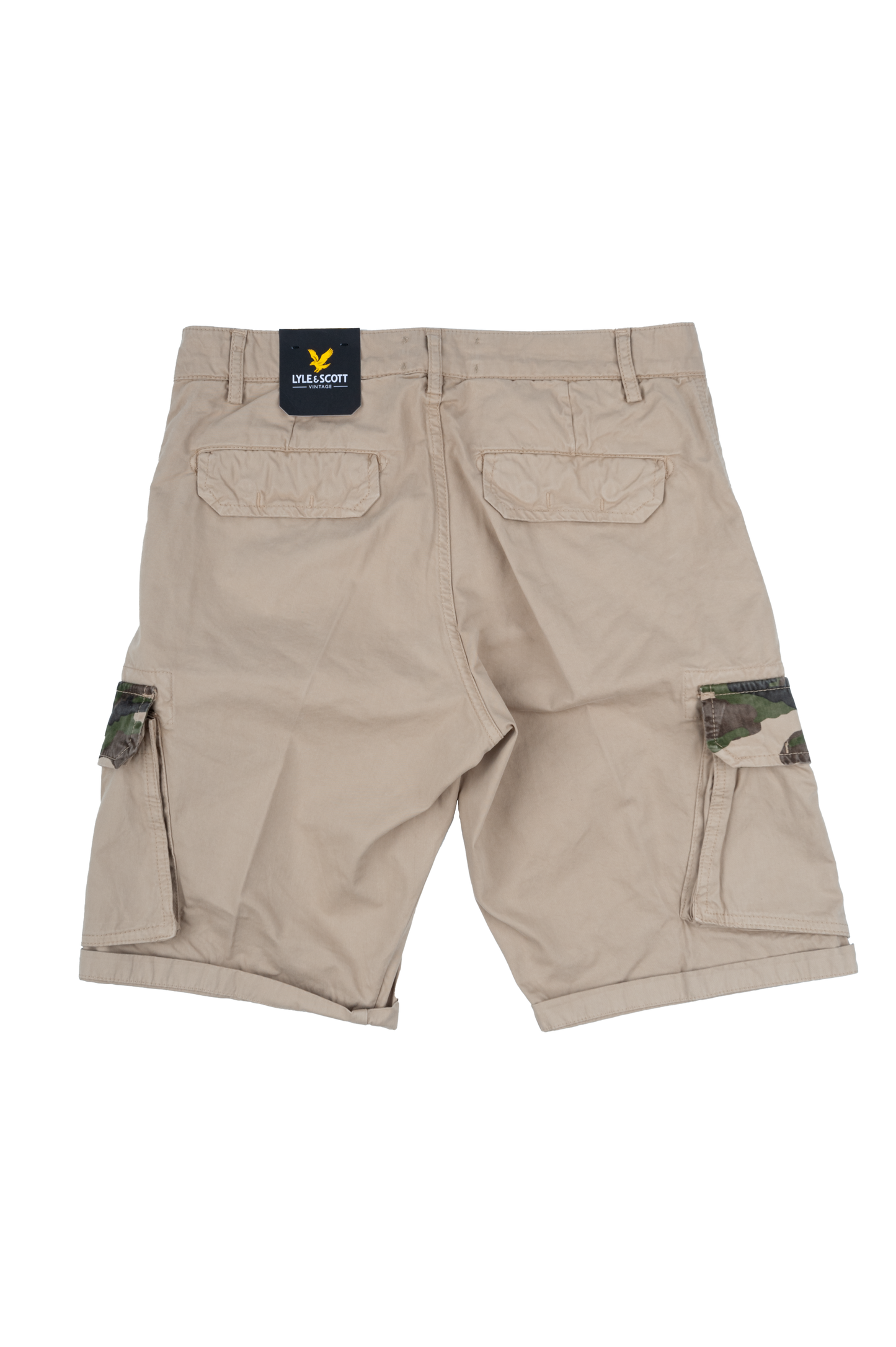 LYLE & SCOTT Pantaloncini da uomo Cargo Wembley SH1815IT Ecru/Desert Camouflage