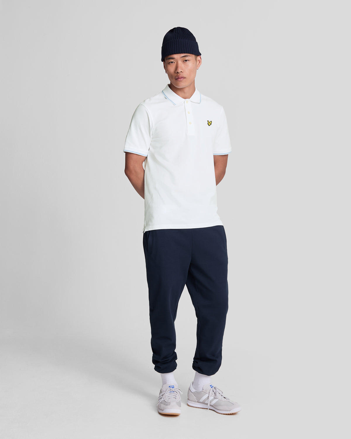 LYLE & SCOTT Tipped Polo Shirt White/ Light Blue