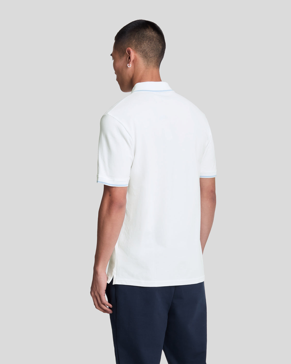 LYLE & SCOTT Tipped Polo Shirt White/ Light Blue