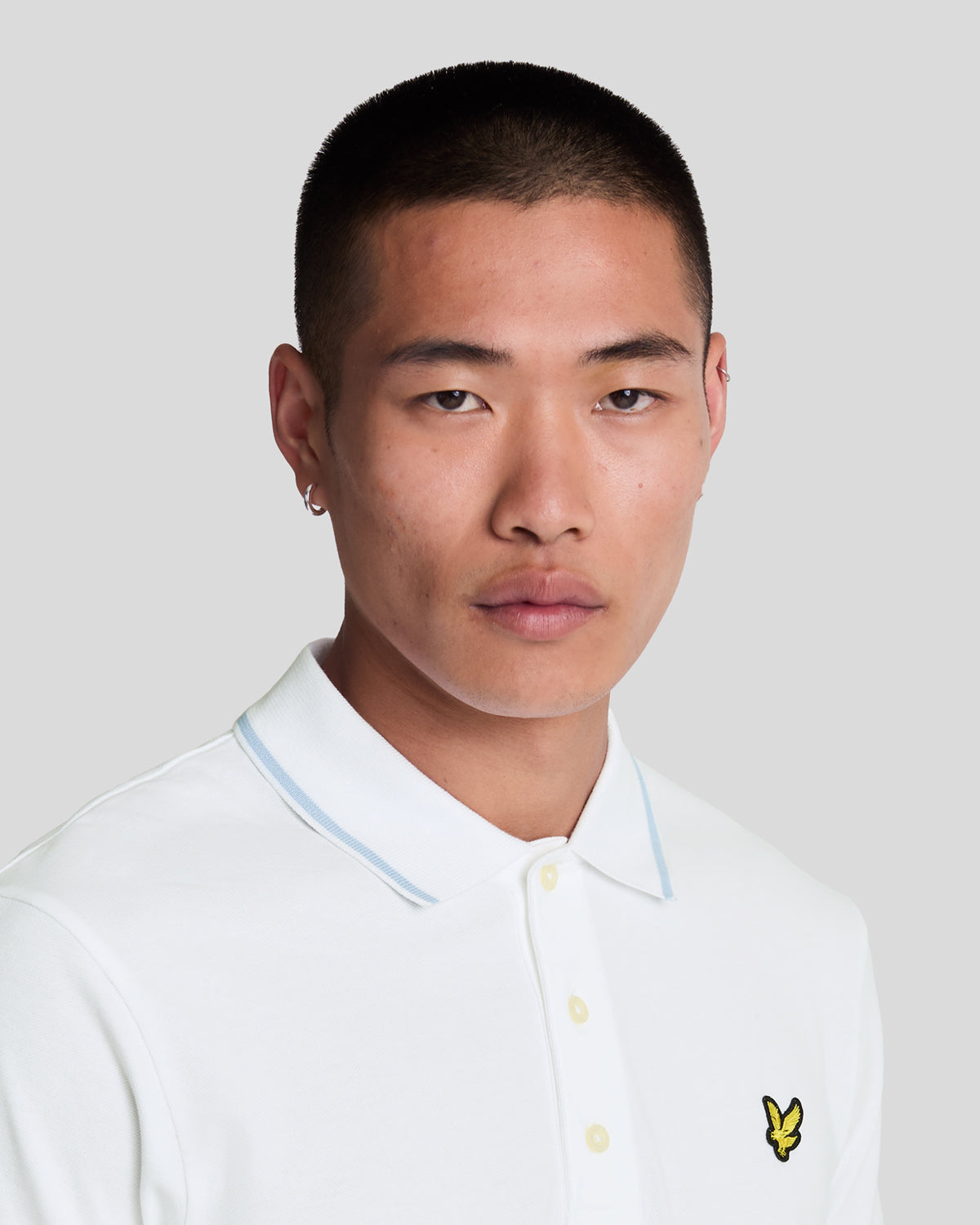 LYLE & SCOTT Tipped Polo Shirt White/ Light Blue