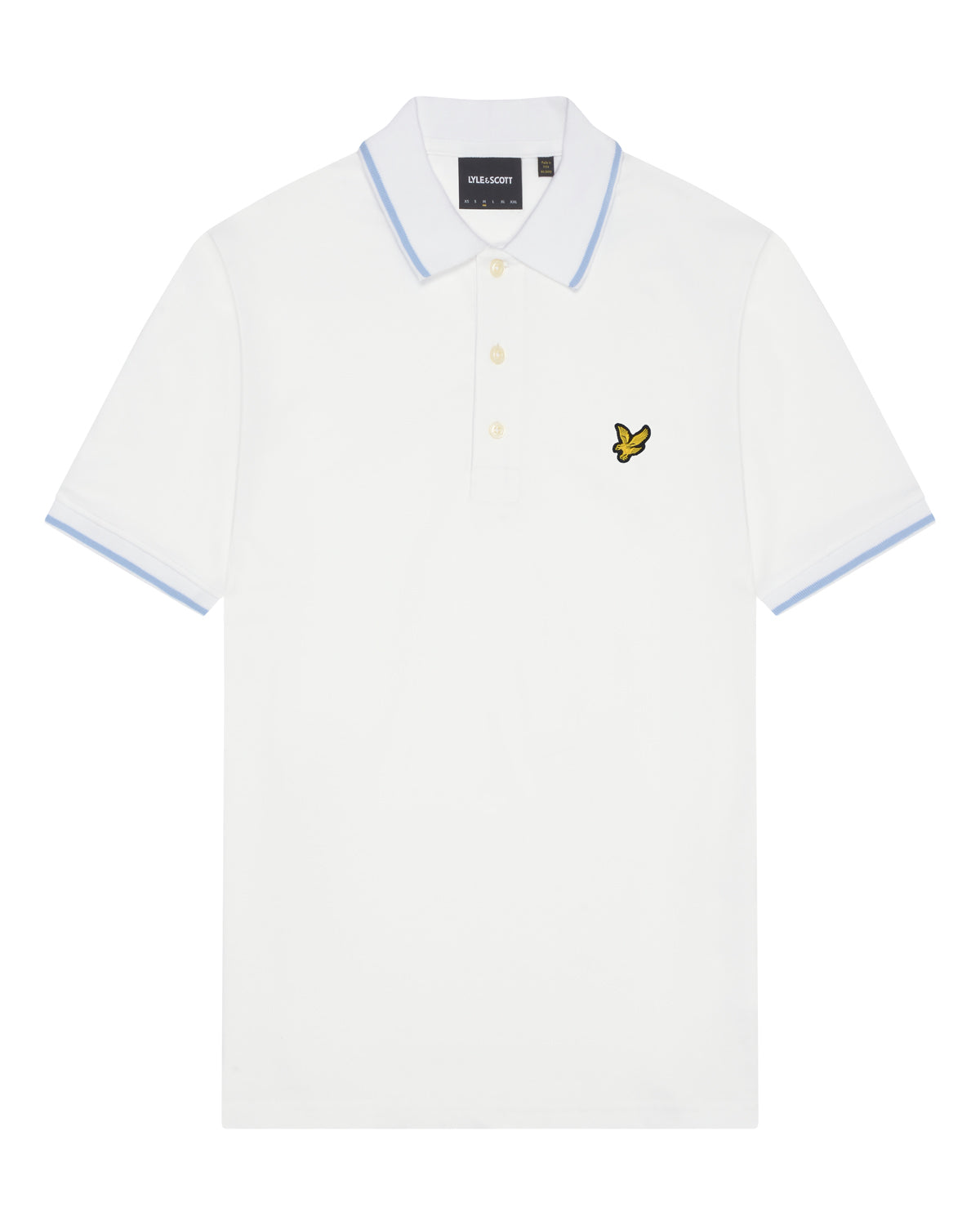 LYLE & SCOTT Tipped Polo Shirt White/ Light Blue