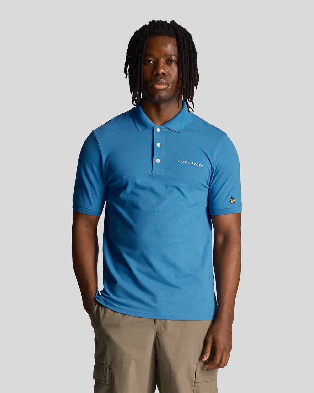 Lyle & Scott Polo da uomo con logo ricamato SP2006V Spring Blue