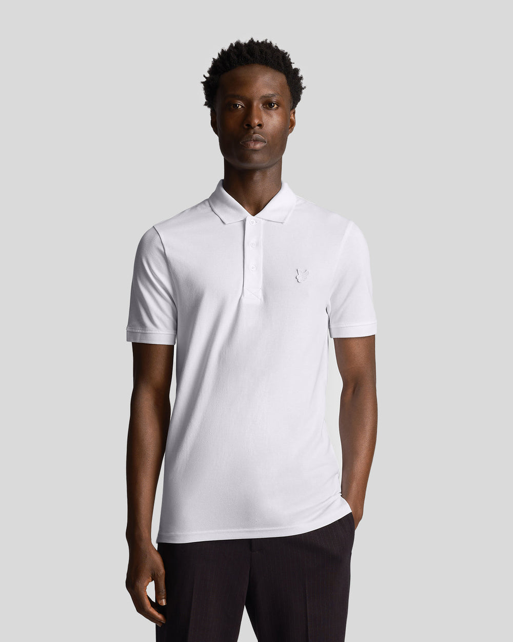 Lyle & Scott Polo da uomo Tonal Eagle SP400TON White