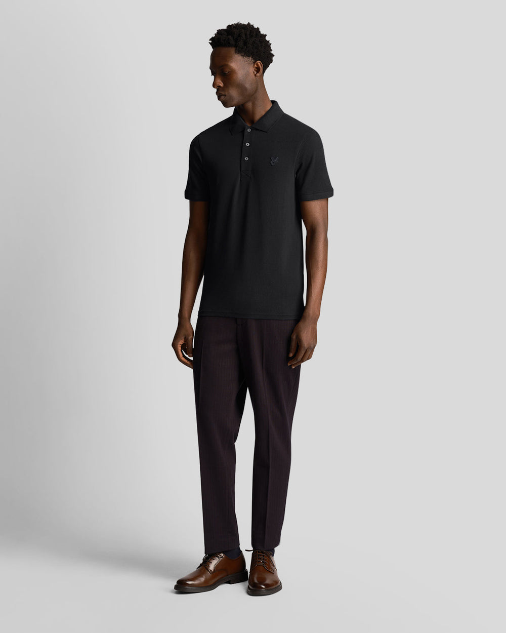 Lyle & Scott Polo da uomo Tonal Eagle SP400TON Jet Black