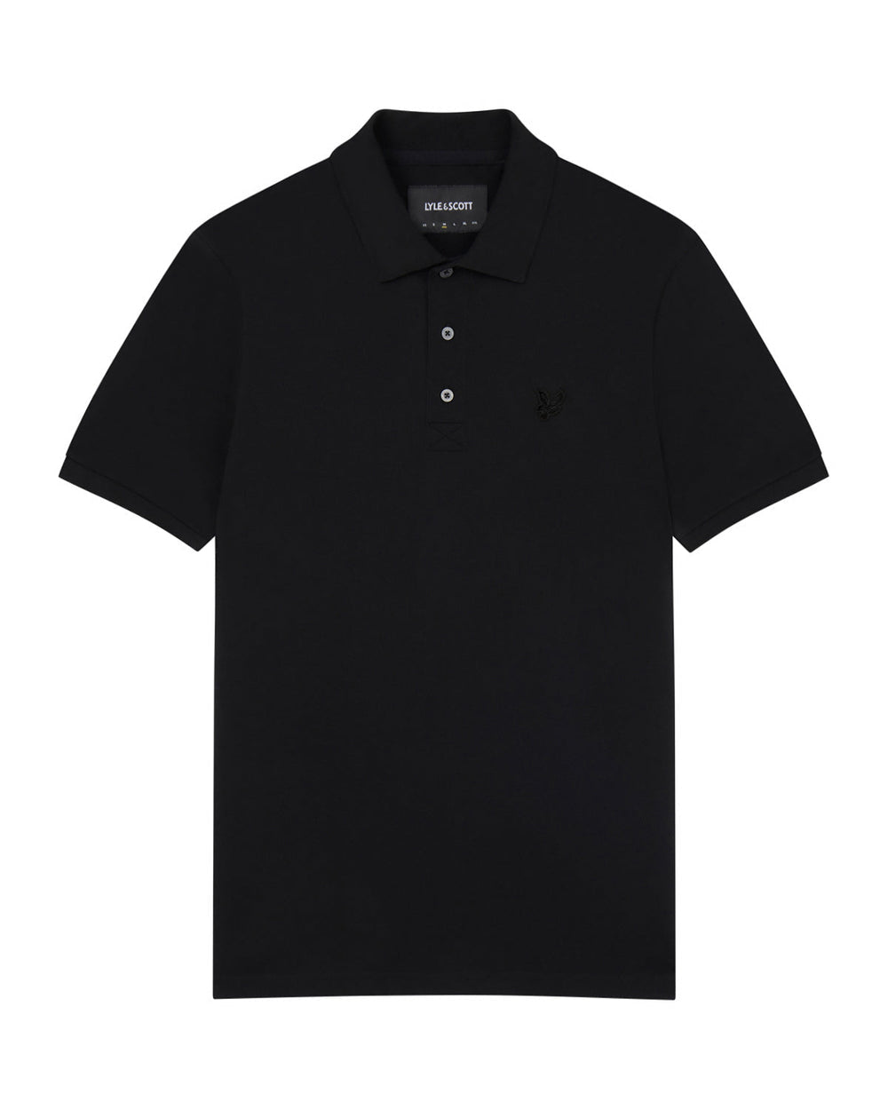 Lyle & Scott Polo da uomo Tonal Eagle SP400TON Jet Black