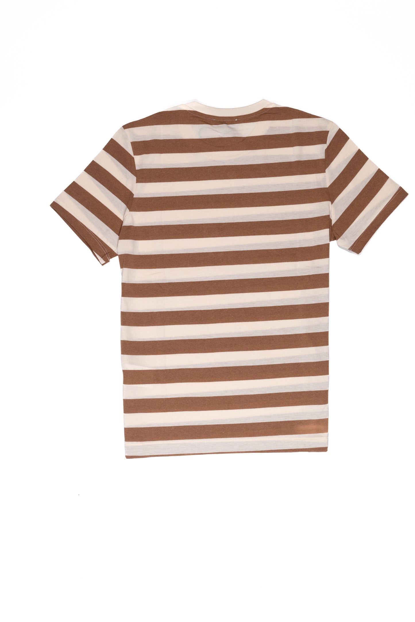 OVER/D T-shirt Uomo Bianca Righe Marrone
