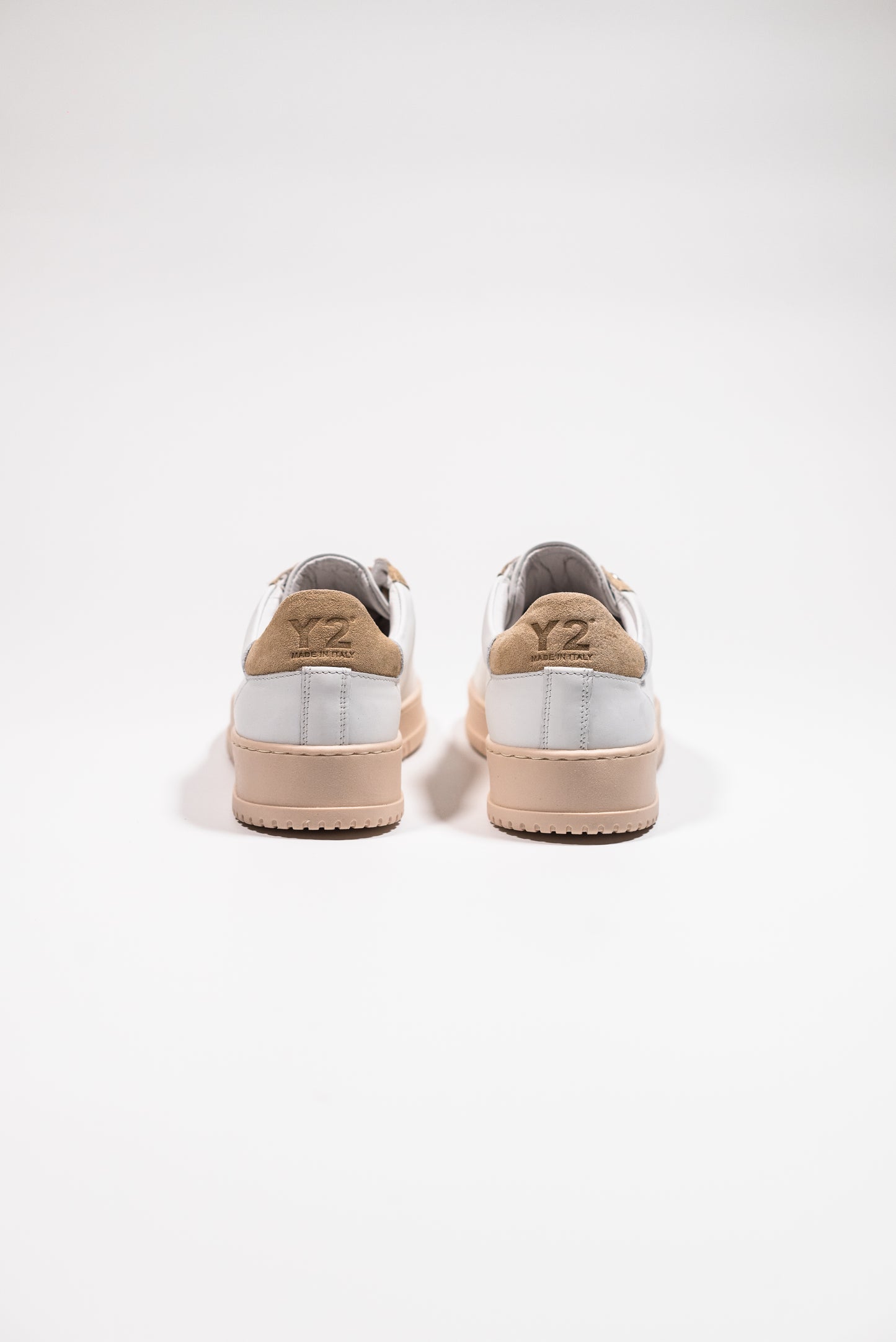 Y2 Sneaker Uomo Bianca con Inserti in Camoscio Beige