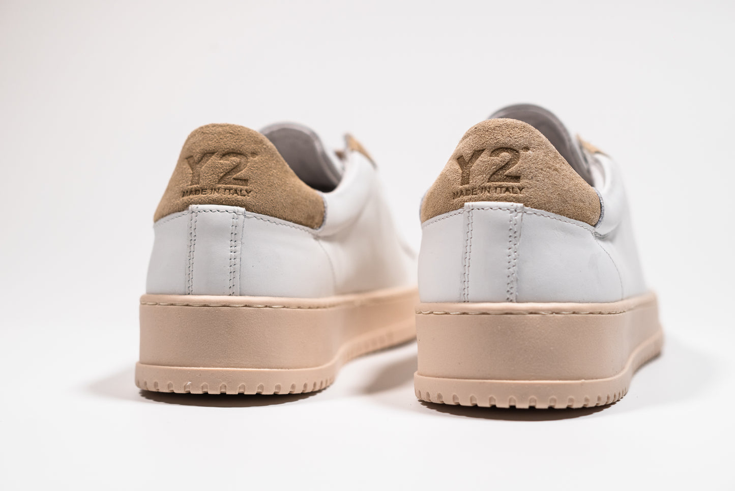 Y2 Sneaker Uomo Bianca con Inserti in Camoscio Beige