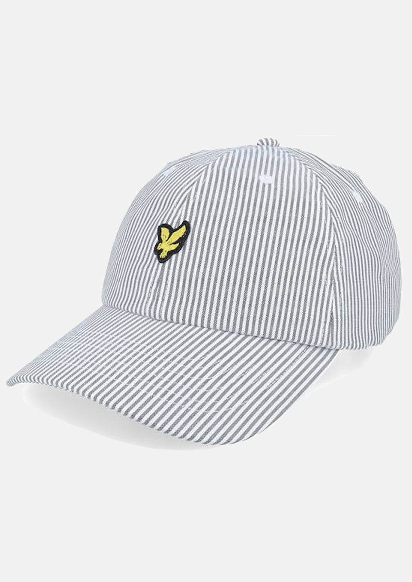 Lyle & Scott Cappello da uomo con visiera Stripe Baseball HE2003V Gunmetal White