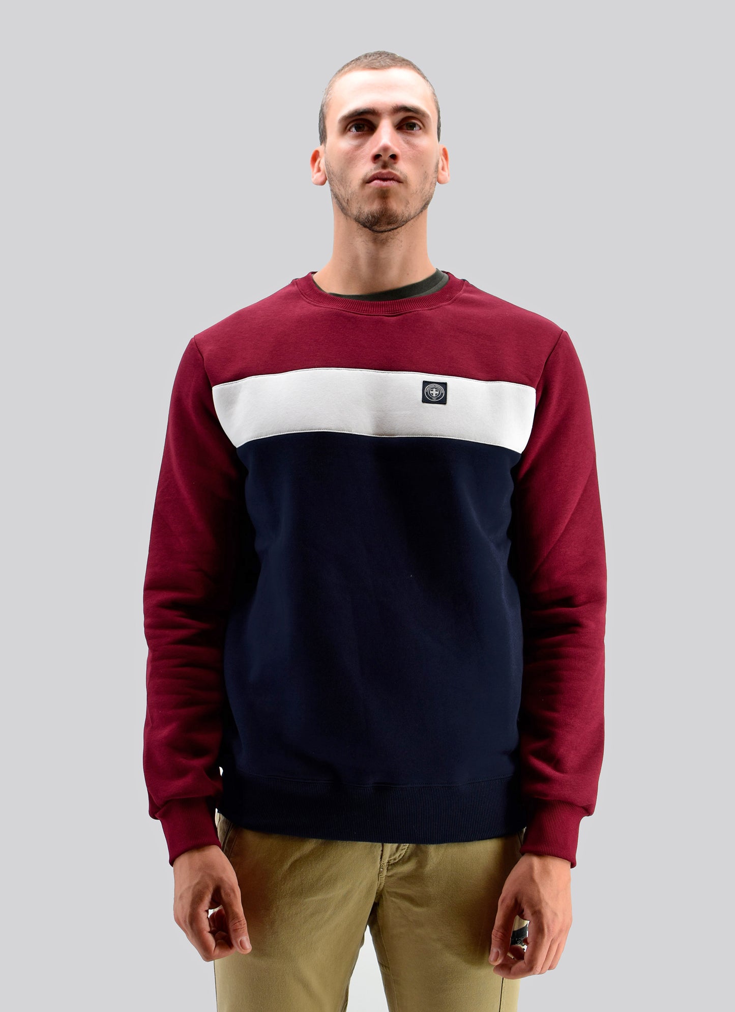 Felpa girocollo da uomo OSWALD Burgundy