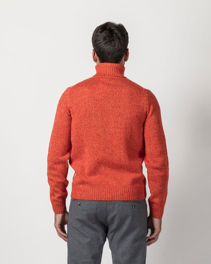 Impure - Pullover collo alto arancione in moulinè