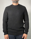 Maglione Nero Three Stroke Denny uomo a coste