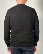 Maglione Nero Three Stroke Denny uomo a coste