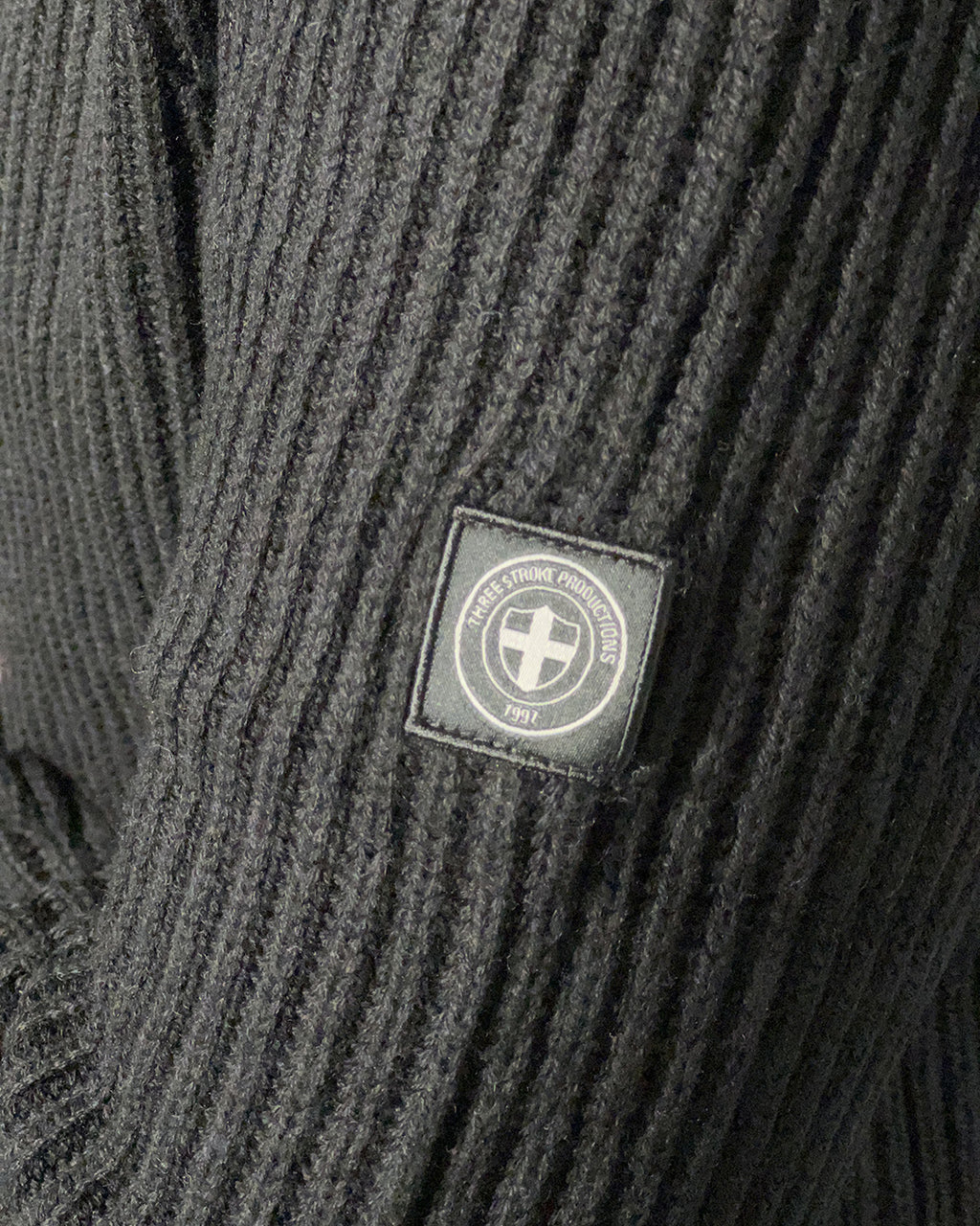 Maglione Nero Three Stroke Denny uomo a coste