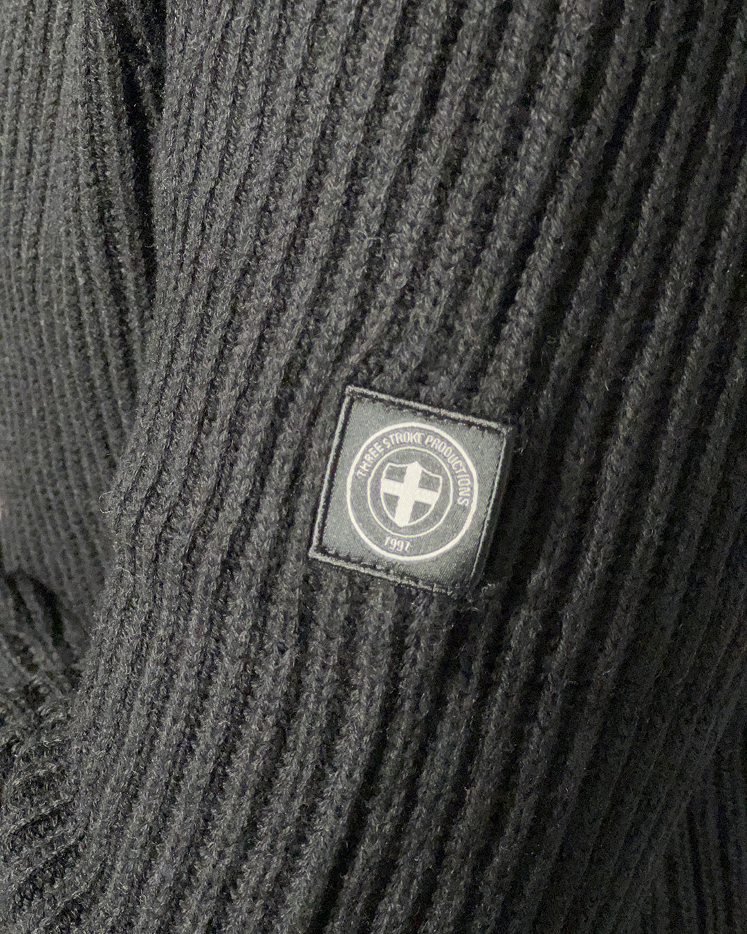 Maglione Nero Three Stroke Denny uomo a coste