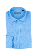 Seeker Groove - Camicia azzurra in lino Made in Italy