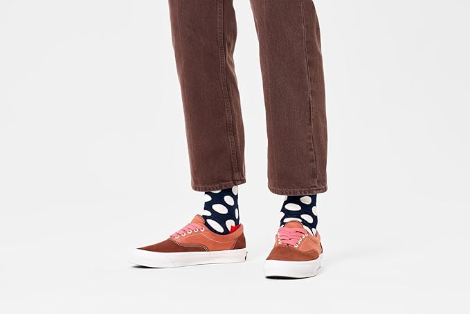 Calzini Happy Socks Big Dot Navy a Pois Colorati in Cotone Organico