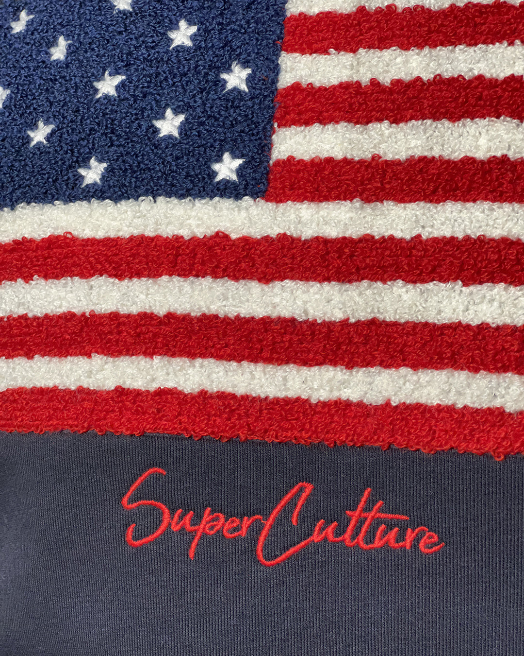 Felpa girocollo Superculture "BANDIERA USA" con ricamo - regular fit