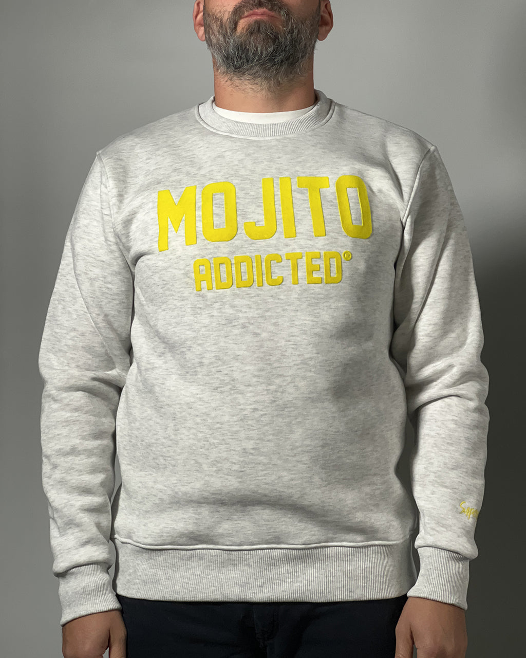 Felpa girocollo Superculture "MOJITO ADDICTED" con stampa - regular fit