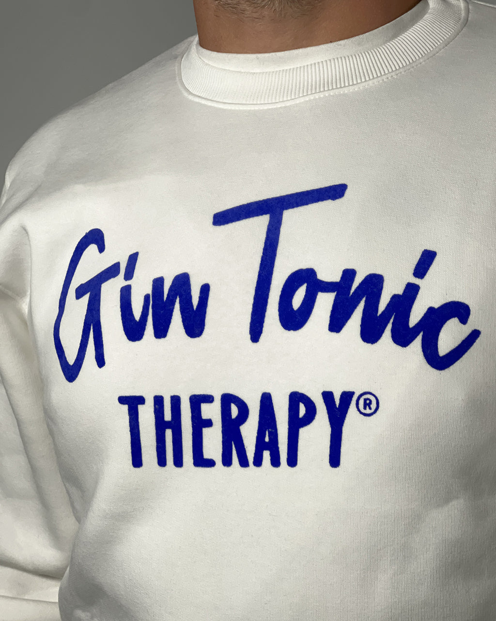 Felpa girocollo Superculture "Gin Tonic THERAPY"  con stampa - regular fit