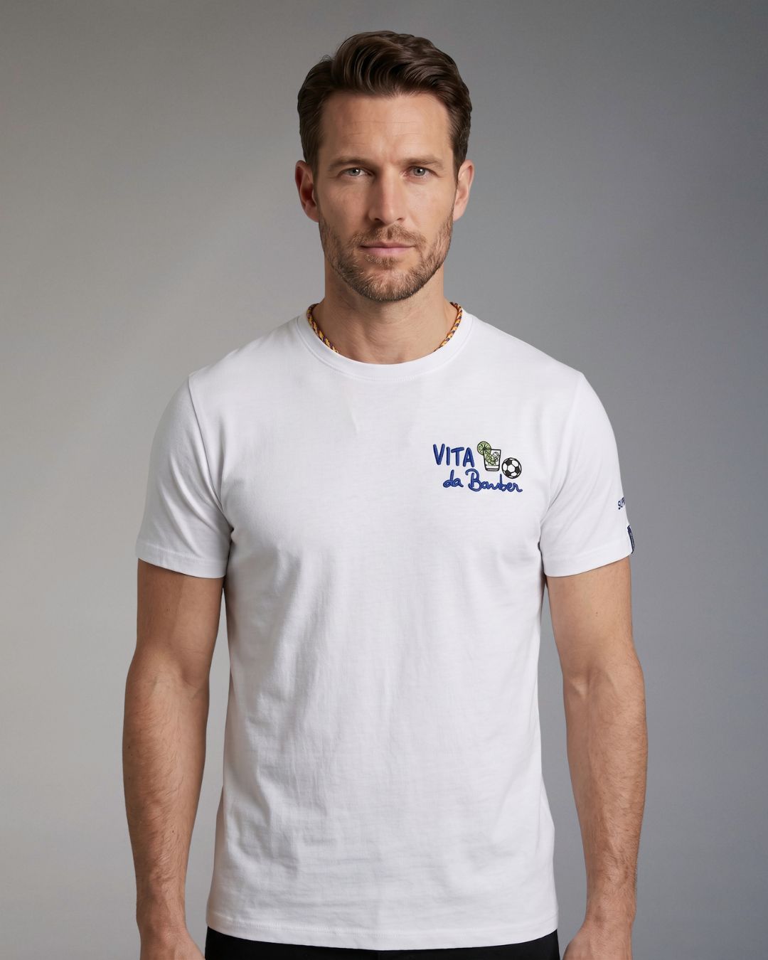 T-Shirt Superculture Uomo Cotone Ricamo Vita da Bomber Regular Fit