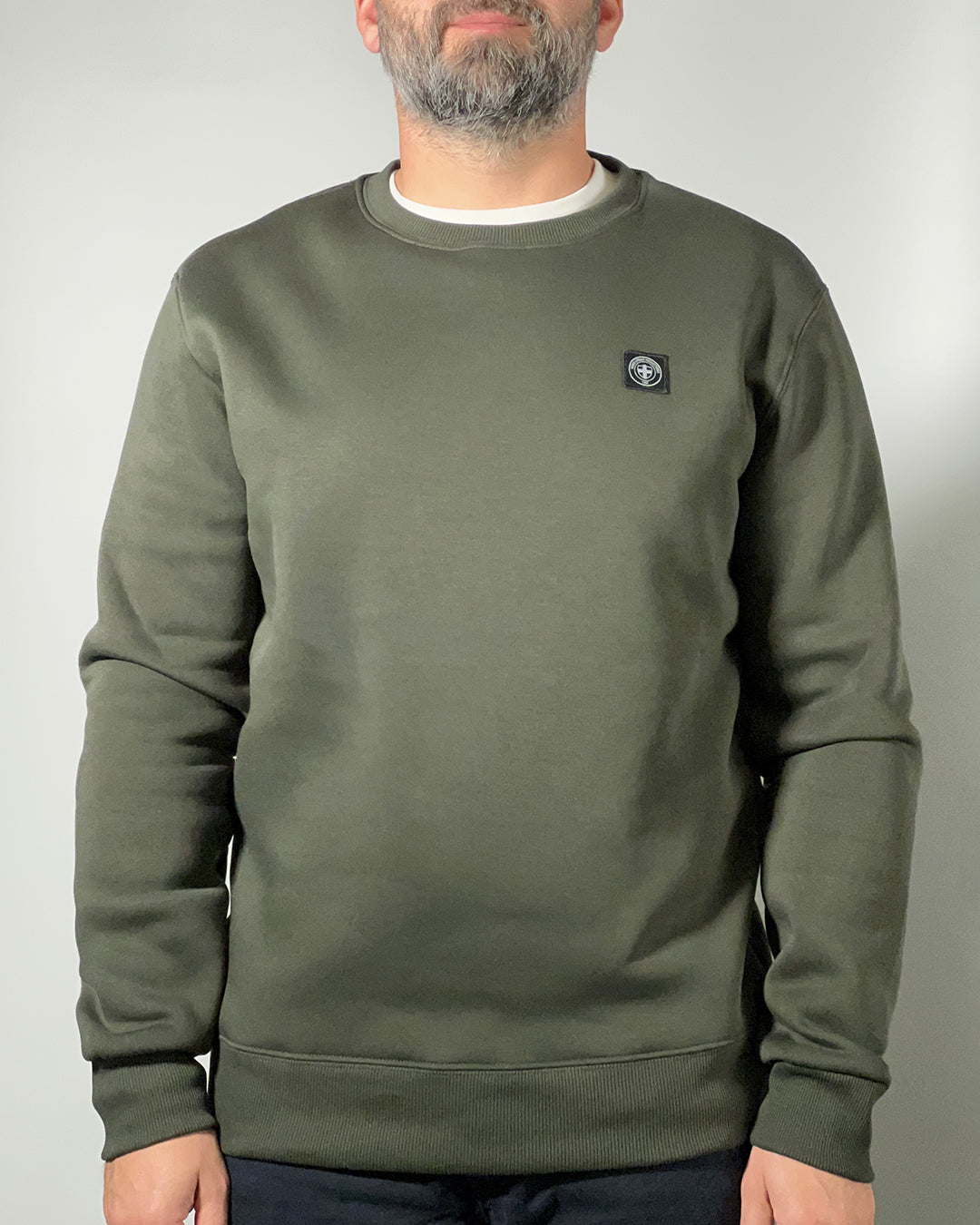 Felpa Three Stroke Minimum uomo girocollo Verde Melange