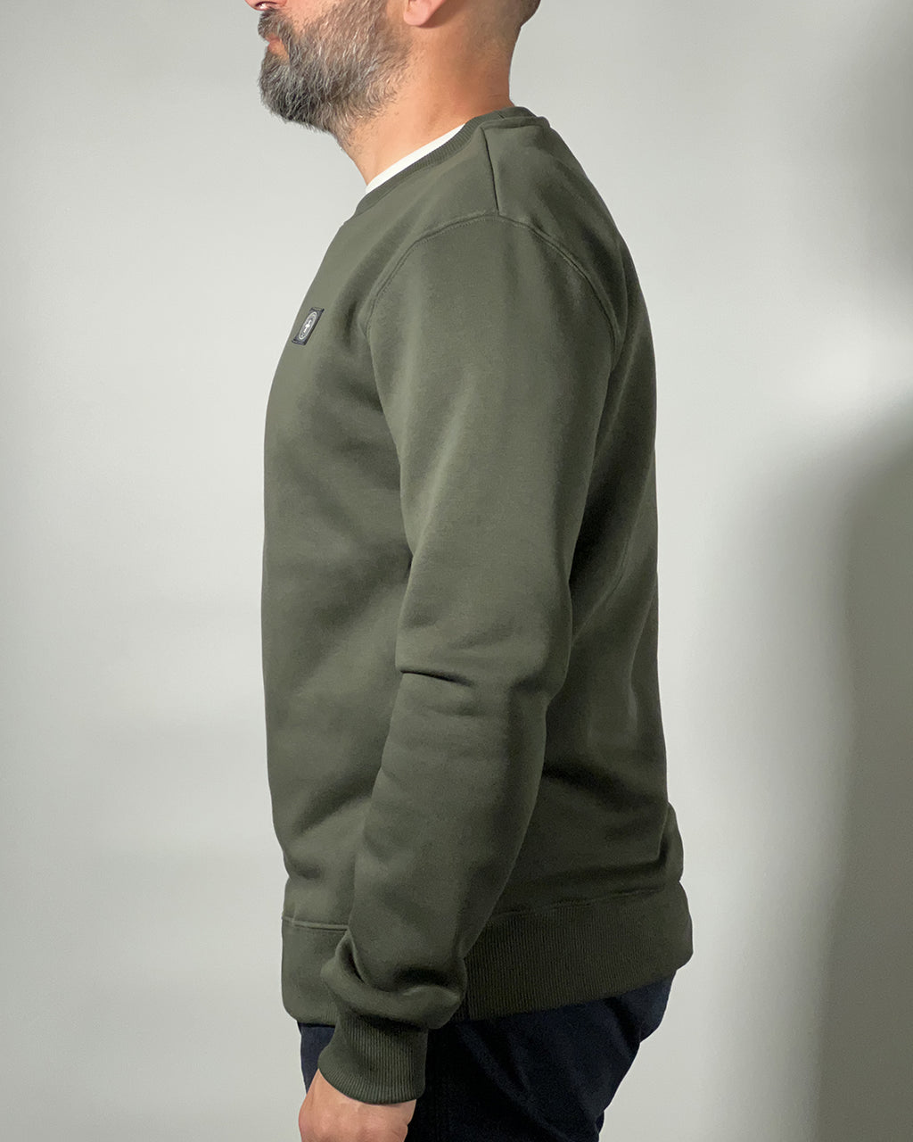 Felpa Three Stroke Minimum uomo girocollo Verde Melange