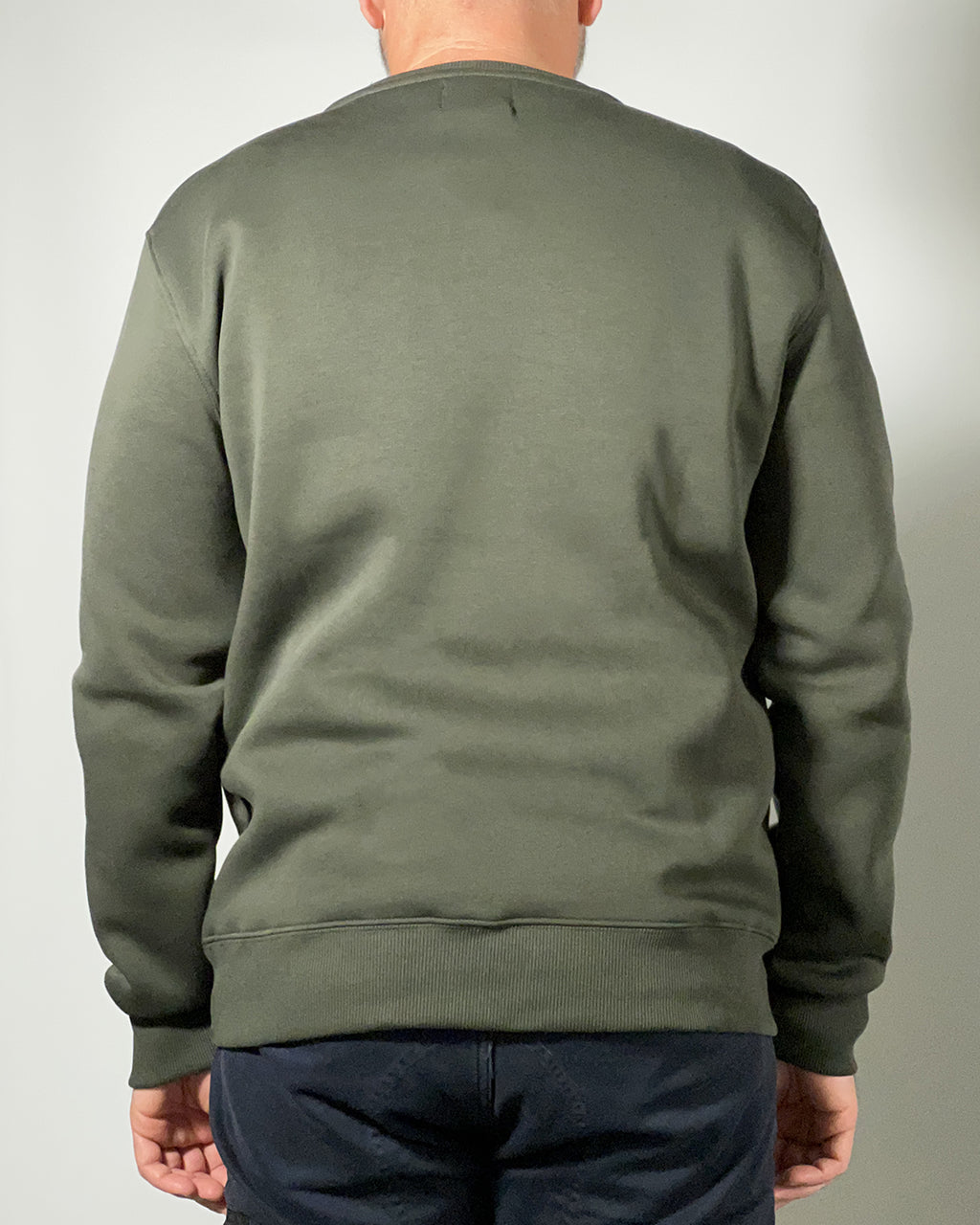 Felpa Three Stroke Minimum uomo girocollo Verde Melange