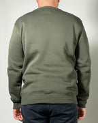 Felpa Three Stroke Minimum uomo girocollo Verde Melange