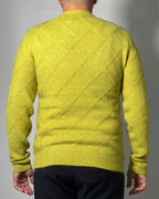 Maglione BLEND Giallo con Lavorazione a Rombi – Stile Moderno e Comfort Invernale